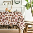 thumbnail image 3 of Fall Tablecloth 60×60 Inch Square, Thanksgiving Autumn Harvest Brown Leaves Football Table Cover for Party Picnic Dinner Decor, 3 of 5