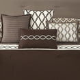 thumbnail image 6 of Lanco Geometirc King Brown Comforter Set, 10 Piece, Jacquard Bedding Comforters & Sets, Bedskirt, Pillows & Shams, Ultra-Soft, 6 of 6