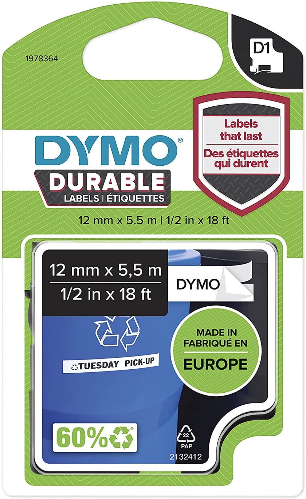 Details about   DYMO D1 Labeling Tape for LabelManager Label Makers Black/White LOT OF 2 