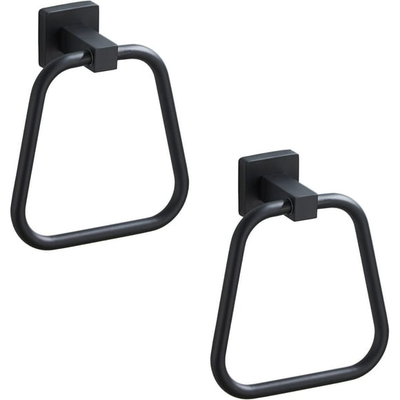 EcoNesxp Matte Black Bathroom Towel Rings 2 Pack