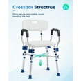 Zler Shower Chair with Arms and Back 500lbs, Medical Adjustable Heavy