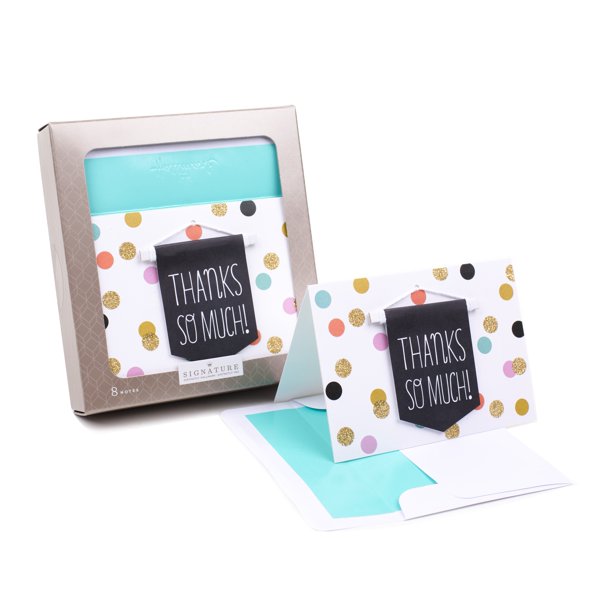 Hallmark Signature Polka Dot Thank You Notes, Cards 8 Ct + Envelopes 8