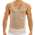 thumbnail image 5 of INCERUN Men's Sexy Shiny Metallic Feel Mesh See-through Round Neck Tank Top, 5 of 10