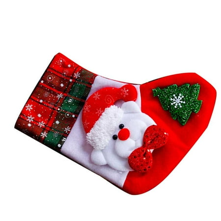 - Snowflake Christmas Socks Santa Claus Snowman Elk Bear Folks Bag Candy Gifts Bag Stockings