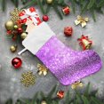 thumbnail image 6 of Purple Gliter Sparkle Christmas Stockings, Christmas Presonalized Large Stocking Sock, Set of 2 Xmas Party Winter Decor Candy Bag Family Holiday Gift, 17.7 Inch, 6 of 7