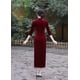 thumbnail image 5 of Shanghai Story Otoño Invierno 3/4 manga botón chino Qipao vestido de terciopelo Cheongsam largo, 5 of 5
