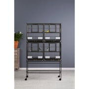 Prevue Pet Products Hampton Deluxe Divided Breeder Cage with Stand, Black Hammertone