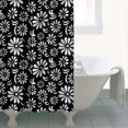 thumbnail image 4 of Black Daisy Flower White Blooms Pattern Shower Curtain 36"x72" ,Bathroom Decorative Shower Curtains Set with 12 Hooks,Modern Waterproof Washable Shower Curtain, 4 of 6