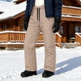 thumbnail image 3 of AHTJRT Womens Snow Pants Packable Winter Waterproof Windproof Outdoor Ultralight Warm Down Ski Pants Trousers Elastic Waist Going Out Play Trousers, 3 of 9