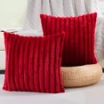 thumbnail image 1 of SURJDE Burgundy Striped Decorative Throw Pillow Covers 26x26 Inch Set of 2,Wine Red Square Fall Decorations Couch Euro Pillow Shams,Soft Cozy Faux Rabbit & Velvet Back,Modern Home Decor for Be, 1 of 6