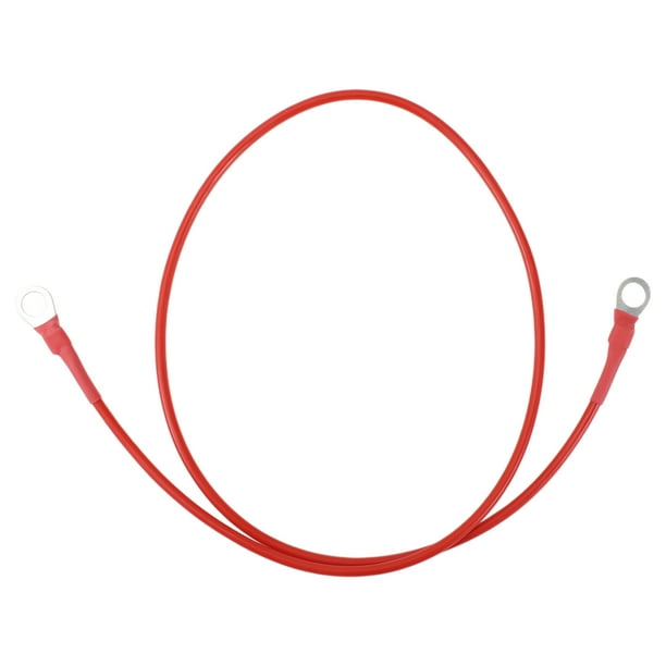 Cable de inversor de batería de 75cm 12 AWG 5/16" Cable de batería de cobre estañado Rojo OT Tipo 1 Pc