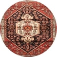 thumbnail image 1 of Ahgly Company Machine Washable Indoor Round Traditional Saffron Red Area Rugs, 4' Round, 1 of 7