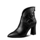 thumbnail image 5 of NECHOLOGY Zapatos Botines mujer Botas de otoño e invierno para mujer botas de tacón con tacón grueso hebilla de cinturón cremallera trasera a rayas botas de moda zapatos de mujer (Black 8), 5 of 6