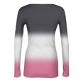 thumbnail image 5 of Women's Winter Slim-Fit Base Layer T-Shirt Fashionable Gradient Color Print V-Neck Pullover Long-Sleeved Top for Layering and Style,Pink,S, 5 of 6