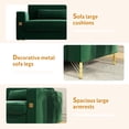 thumbnail image 5 of Mid-Century Modern Sofa Couch, 84" Loveseat Velvet Sofa, Large Sectional Couch with Gold Metal Legs for 3-4 Persons, Upholstered Deep Seat Couches for Living Room, Bedroom, Home, Office(Green), 5 of 8