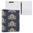thumbnail image 3 of Decorative Pattern 12.4x10.6in PVC Round Ring Binder, D-Ring 3-Hole, Metal Clip, 200 Sheets, 3 of 10