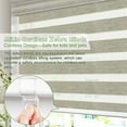thumbnail image 4 of MiLin Cordless Blackout Zebra Blinds, Light Control Shading Privacy Dual Layer Roller Window Shades and Blinds, Day and Night Blinds Fast Delivery Custom (Blackout Linen, 46" W X 72" H), 4 of 6