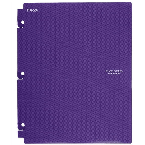Five Star Snap-In Plastic Folder 2 Pockets Purple