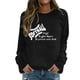 thumbnail image 2 of Gibobby Divertidas Sudaderas Sudadera con capucha sin capucha de moda ancha con estampado de béisbol de manga larga y cuello redondo para mujer (Negro, M), 2 of 3
