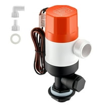 KFFKFF Boat Livewell Pump, 12V 500 GPH Aerator Pump with Straight Dual Inlets, ABA Housing & Removable Motor Cartridge, Anti-Corrosion Livewell/Baitwell Pump Suitable for Freshwater and Saltwater