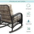thumbnail image 6 of JP Outdoor Modern Farmhouse Wicker Rocking Chair for Indoor or Outdoor Patio,Khaki（Brown Wicker), 6 of 9