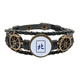 thumbnail image 1 of Viento Sur Mahjong azulejos patrón Pulsera marina tejida en cuero, 1 of 4