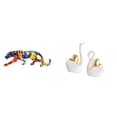thumbnail image 1 of Elegante Escultura De Cisne Leopardo, Figura Decorativa Artesanal Para Estantería, Hogar, Mesa, Entrada., 1 of 8