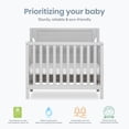 thumbnail image 6 of Dream On Me Bellport 4 in 1 Convertible Mini/Portable Crib in Pebble Grey, Non-Toxic Finish, Made of Sustainable New Zealand Pinewood, with 3 Mattress Height Settings, 6 of 9