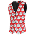 thumbnail image 3 of Chaleco de traje navideño para hombre, de un solo pecho, sin mangas, para festivales, Navidad, alces, copos de nieve, estampado de jacquard, para fiesta de Halloween, 3 of 5