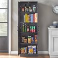 thumbnail image 2 of TMS Fletcher Modern Farmhouse Kitchen Pantry Cabinet, Black Finish, 2 of 2