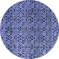 thumbnail image 1 of Ahgly Company Machine Washable Indoor Round Abstract Blue Modern Area Rugs, 5' Round, 1 of 4