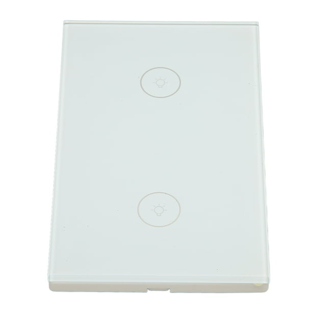 Interruptor De Luz WiFi, Panel De Vidrio Multifuncional 100-240V Función De Voz Interruptor De Control Inteligente Fácil De Conectar Botones Dobles Para Uso Doméstico