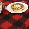 thumbnail image 5 of Checkered Rectangle Christmas Tablecloth - Waterproof and Washable Gingham Xmas Table Cloth Holiday Decorative Table Cover for Party, Red/Black 60 x 102 Inch, 5 of 6