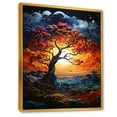 thumbnail image 2 of Designart "Rainbow Colored Baobabs II" Tree Baobab Floater Framed Wall Art Living Room, 2 of 5