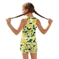 thumbnail image 2 of Xoenoiee Lemon Heart Leaves Print Girls Swimsuit 2 Piece Tankini Set Girls Sleeveless Swimwear Swim Shorts Hawaiian Skin-friendly Bathing Suit for Teen Girls, 10-11 Years, 2 of 7
