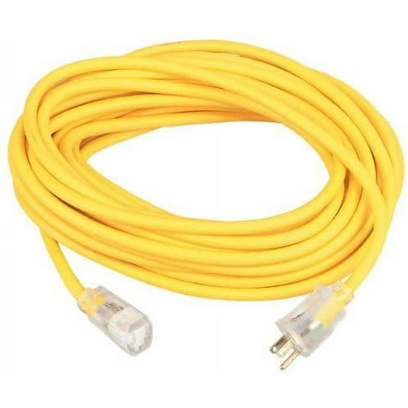 Coleman Cable 14870002 25' 14/3 Gauge Yellow Extra Power Extension Cord