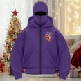 thumbnail image 2 of zaveiop Balaclava Zip up Hoodie Double Hooded Y2K Streetwear Oversized Windproof Sweatshirt with Warm Mask for Women (Purple, XL), 2 of 4
