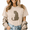 Apricot-1, variant on Women's Vintage Washed Sitting Leopard Graphic Tee Summer Casual Crewneck Top