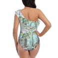 thumbnail image 5 of Pofeuu Vintage Rose1 Print Women's One Piece Swimsuits One Shoulder Swimwear Asymmetric Ruffle Monokinis Bathing Suits-Small, 5 of 6