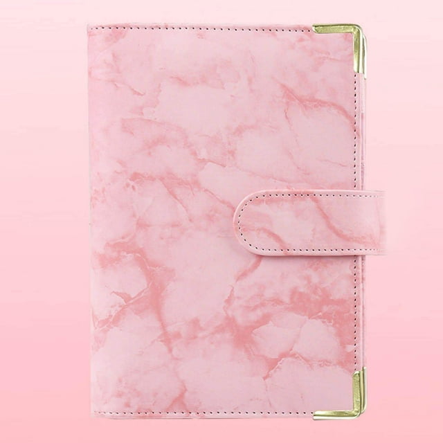 pitrice Notebook Binder with Label Stickers for Cash Bills Budgeting Expense Saving Pink