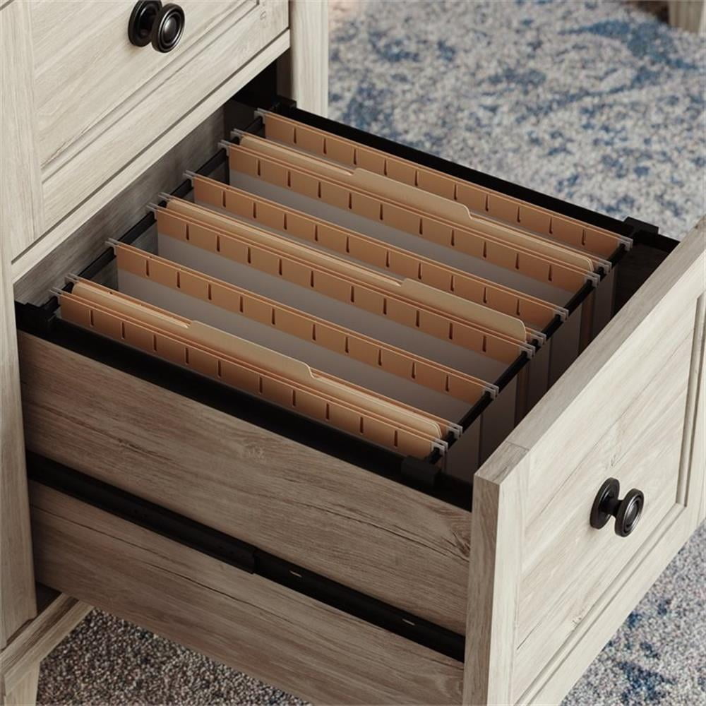 Pemberly Row Executive Desk in Engineered Wood-Chalk Oak Finish