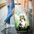 thumbnail image 3 of Collie Hello Spring Time Flower Floral Nature Travel Luggage Cover Collie Dog Lover Gifts Idea Suitcase Dust Protective Decor - 02031, 3 of 5