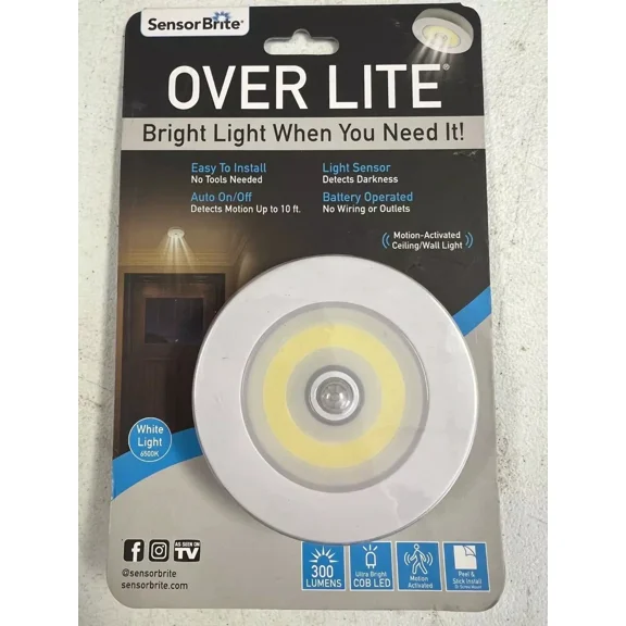 Sensor Brite Ovl-Qp54 Overhead Motion Activated Led Night Light