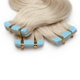 thumbnail image 4 of MY-LADY Tape in Natural Russian Human Hair Extensions Curly Body Wavy Glue Highlight Hairpiece US Stock 20PCS 22" #70 Bleach White, 4 of 10