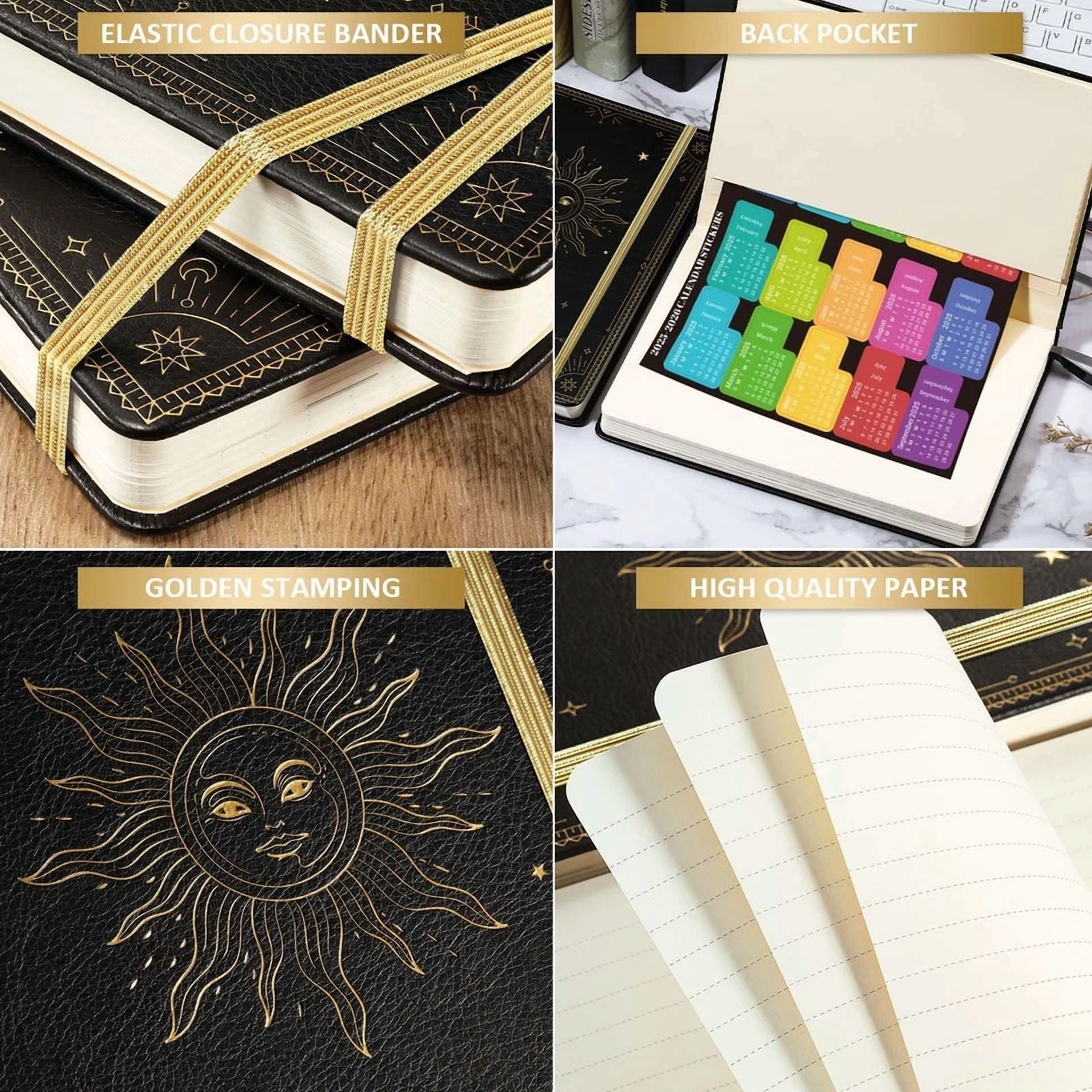 Black Planner 2025 2026 Monthly Weekly Organizer With Stickers And Elastic Cl...