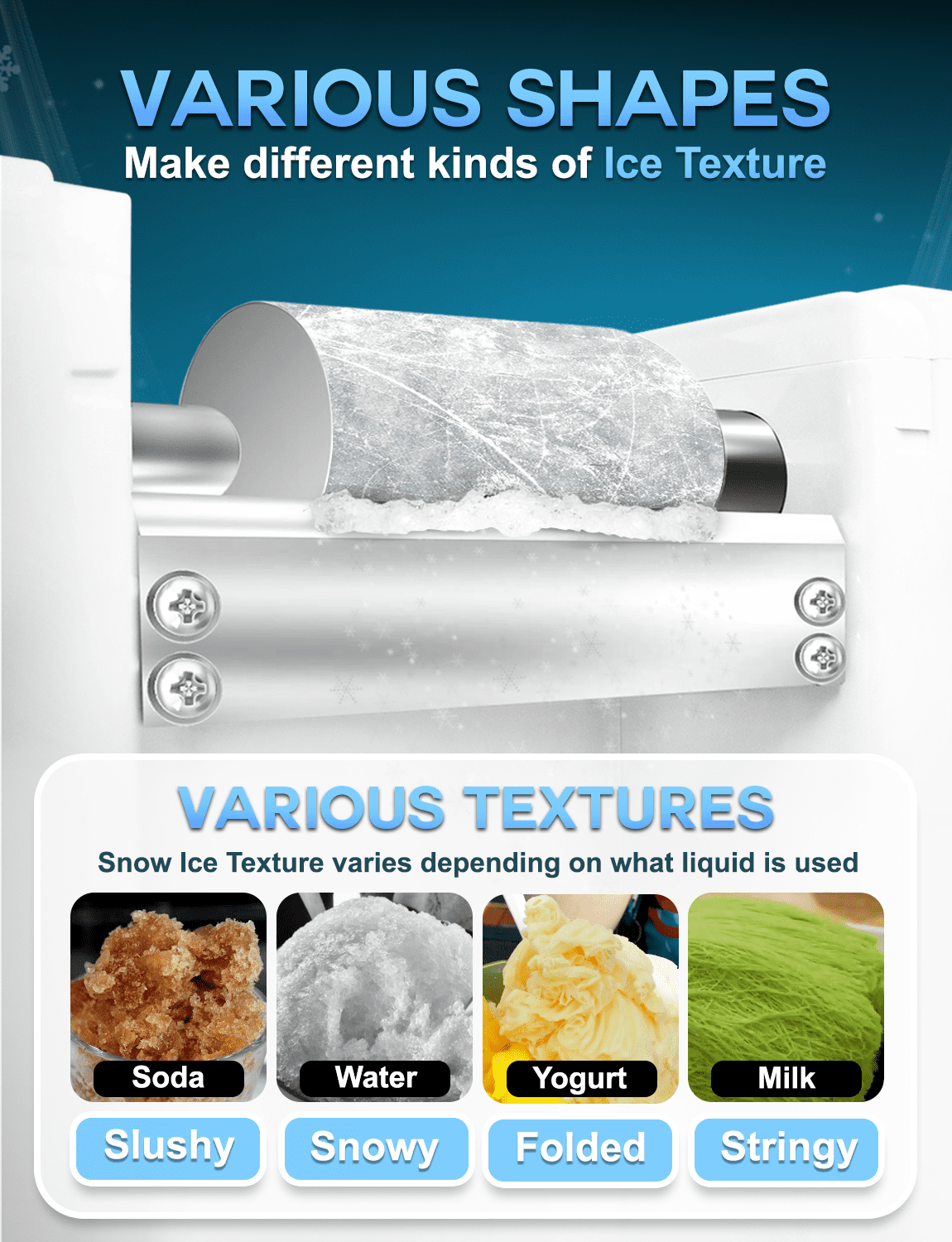 Mojoco Snowflake Ice Machine - Countertop Shaved Ice maker for Korean Bingsu, Snow Cones, and Frozen Desserts - Food-Grade, Mess-Free One-Touch Operation - Automatic Bingsu Machine for Home, Bar