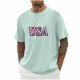 thumbnail image 1 of Tops para hombre, blusas y camisas de cuello redondo y manga corta para hombre, blusas casuales de moda con cuello redondo y manga corta para hombre, blusas de poliéster para hombre, 1 of 4