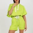 thumbnail image 6 of CHUMUD Women's Summer 2 Piece Shorts Sets Oversized Hooded Tops Short Sleeve Travel Outfits Fashion Matching Clothing Outfits, 6 of 8