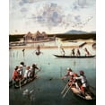 thumbnail image 2 of Carpaccio, Vittore 20x23 White Modern Wood Framed Museum Art Print Titled - Hunting on the Lagoon, 2 of 4