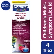 Mucinex Children's Multi-Symptom Cold and Fever Liquid, Very Berry, 4 Ounce (Packaging May Vary)